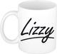 Bellatio Decorations Lizzy Naam koffiemok - beker - met sierlijke letters - wit