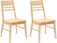 vidaXL Eetstoelen 2 stuks Massief Rubberhout Naturel 43 x 54 x 89 cm