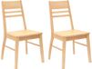 vidaXL Eetstoelen 2 stuks Massief Rubberhout Naturel 43 x 54 x 89 cm