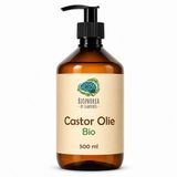 Slaaploos Biophorea Castor olie - 500ml - 100% Puur Biologisch Koudgeperst - Wonderolie voor Huid, Haar en Wimpers - Biophorea Castorolie - Basisolie voor etherische oliën - Ricinusolie