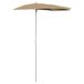 vidaXL Parasol half met paal 180x90 cm taupe