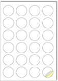 Creavvee 24 ronde etiketten per vel, 25 A4-vellen, afdrukbare witte stickerpapieren etiketten voor laser-/inkjetprinters gemaakt in Europa - stickerformaat rond 40 mm