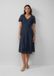 s.Oliver Navy Blauw Gebloemde Jurk met Lange Mouwen en V-hals