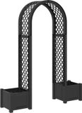 vidaXL Rozenboog met plantenbak Antracietkleurig 168,5 x 43 x 207 cm