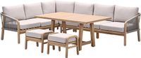 Garden Impressions Santos lounge-diningset - 5-dlg.-links -acaciahout met white wash-sand
