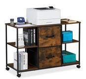 Merkloos Relaxdays Ladeblok met wieltjes - met hangmappenhouder - 67x100x40 cm