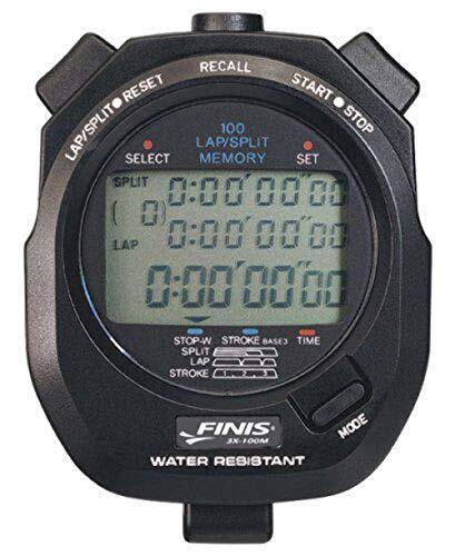 Finis Memory Stopwatch 3x100 M, zwart, één maat