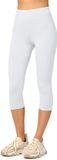 Merry Style Dames Capri Leggings - Sport - Vrijetijdsbroek - 3/4 Lengte - Viscose - Yogabroek - Wit - M