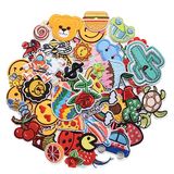 Harsgs Geborduurde patches, 60 stuks, willekeurige diverse stijlen, heldere levendige kleuren, voor naaien/opstrijken, applique patch voor kleding, jurk, hoed, jeans, doe-het-zelf-accessoires