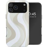 Selencia Vivid Backcover met MagSafe voor de Apple iPhone 18 Pro / 17 Pro - Desert Waves Beige