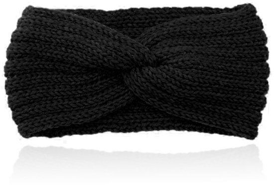LGT JWLS Gebreide Hoofdband met Kruisknoop - Zwart