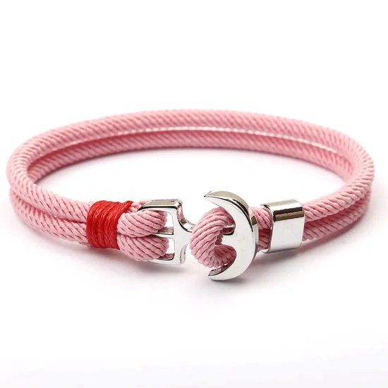 Walletstreet Rope Chain Anker Armband - Roze - 21 cm - Unisex