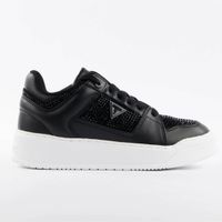 GUESS Delove Lage Sneakers Vrouwen Zwart Synthetisch Rubber Plateau Gebloemd Veters 38