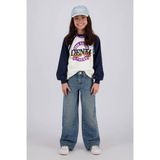 Vingino rechtvallende longsleeve met print - donkerblauw