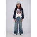 Vingino rechtvallende longsleeve met print - donkerblauw