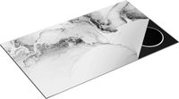 Chefcare Inductie Beschermer Abstracte Kunst - Roze Marmer - Zwart Wit - 90x50 cm