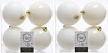 Decoris Kerstballen - 8x st - wol wit - 10 cm - kunststof - kerstversiering