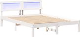 vidaXL Cadre de lit avec tête de lit Blanc 120 x 200 cm Bois de pin massif