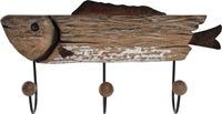 DKD Home Decor Wandkapstok Metaal Vis (45 x 10 x 23 cm) Bruin