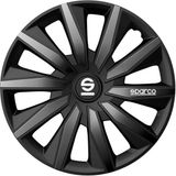 Sparco Wieldoppen Milano 16 inch Zwart Grijs - 4 stuks