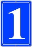 i-CowFun Premium aluminium nummerborden 1, 12" x 8" blauw