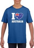 Bellatio Decorations Blauw I love Australie supporter shirt kinderen - Australisch shirt jongens en meisjes 158/164