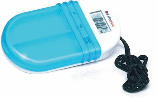 Able 2 Pillendoos met alarm - Lichtblauw/Wit