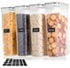 Boîtes de conservation avec couvercle hermétique - Set de 4 - 2,8 l - Sans BPA - Avec étiquettes