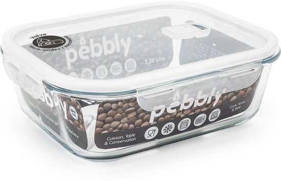 Pebbly Vershouddoos - Glas/Siliconen - 2.25 l