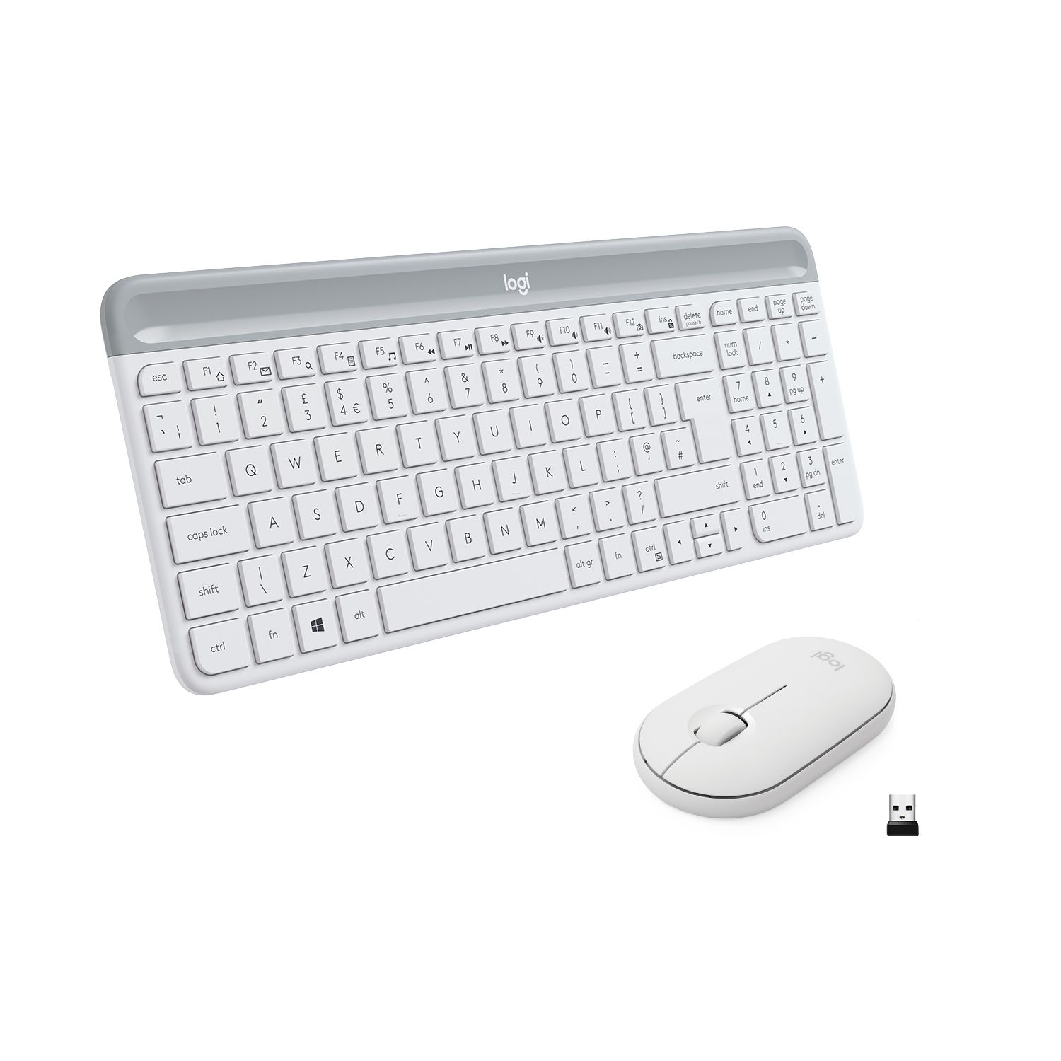 Logitech MK470 - Draadloze Toetsenbord en Muis Set - Wit - QWERTY
