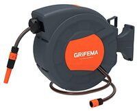 GRIFEMA G301-25 tuinslangrol, automatische terugwikkeling, 25 m, draaibaar tot 180 graden