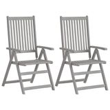 VidaXL Fauteuil de jardin Acacia Bois Gris 2 Pièces