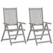 VidaXL Fauteuil de jardin Acacia Bois Gris 2 Pièces