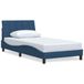 VidaXL Bedframe Hanko 100x200 cm Stof Blauw
