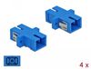DeLOCK 85990 connecteur fibre optique SC Femelle/Femelle Bleu Monomode Céramique 4 pièces
