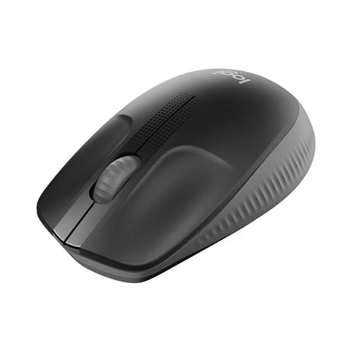 Logitech Wireless Mouse M190 - Groot symmetrisch gerond ontwerp, batterijlevensduur van 18 maanden met energiebesparende modus, nauwkeurige cursorbesturing en precies scrollen, breed scrolwiel - Zwart