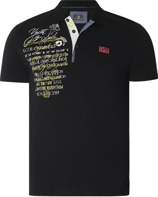 Jan Vanderstorm heren Poloshirt - 7XL - Zwart