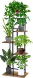 Alpha Gear Plantenrek - Plantenstandaard - 6-delig - Zwart - Walnootkleurig - 135cm