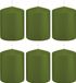 Trend Candles Cilinderkaars/stompkaars - 6x - olijfgroen - 6 x 8 cm - 29 branduren