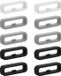 kwmobile 10x Horloge band lusje geschikt voor 22mm Smartwatch Strap (Universal) lus bandje voor Fitness tracker en smartwatch van silicone - grijs / zwart / wit