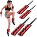 BAKAJI Set van 4 gewichten voor polsen en enkel, 2 kg + 1 kg, training, fitnessstudio, aerobic, fitness, spieropbouw, van neopreen met klittenbandsluiting en verstelbare gesp (rood)