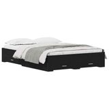 vidaXL Bedframe, eiken, zwart, 160 x 200 cm, bewerkt hout