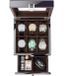 ProCase Houten horlogebox voor heren, 6 compartimenten, organizer met glazen bovenkant, 2-laags gelakte displaybox – zwart