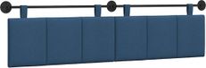 vidaXL Hangend hoofdbord Blauw Stof
