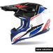Airoh Aviator 3 Push, casque croisé, Blanc/Rouge/Bleu/Noir, XXL
