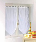 douceur d'intérieur 1361131 Voile Uni paar Pompon Polyester Wit 60 x 160 cm