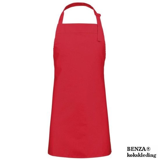 Benza Schort Keukenschort voor kinderen 50 x 60 cm en koksmuts - Rood