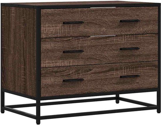vidaXL Ladekast 70x41x56 cm bewerkt hout bruin eikenkleur
