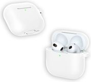 ShieldCase Siliconen Hoesje met Koordje Geschikt voor Apple AirPods 4 - Wit