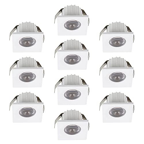 Sigmaled lighting - Mini LED inbouwspot - 3W - dimbaar - Natuurlijk wit licht 4000K - 300 lumen - Vierkant kleine led downlight - directe aansluiting 220V - 35x35x25mm - 10 stuks (5 doos à 2 stuks)